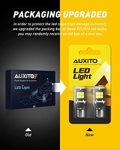 AUXITO 912 921 LED Bulb for Backup Light Reverse Lights High Power 2835 15-SMD Chipsets Error Free T15 906 922 W16W Bulbs,...