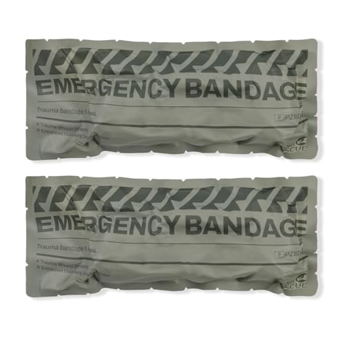 RHINO RESCUE 6" Israeli Style Emergency Bandage, Compression Trauma Wound Dressing, Medical Sterile Vacuum Sealed, Combat ...