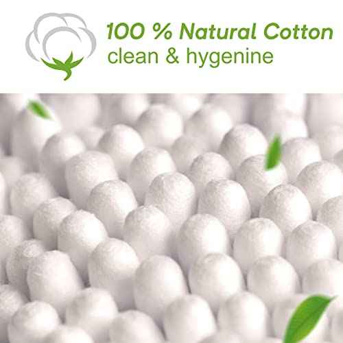 Eyxformula 1000 Count Organic Cotton Swabs, FSC Certified, Biodegradable, Double-Tips - Stronger Bamboo Sticks & Extra Cotton Buds for Ear Cleaning, Makeup, Beauty, Personal Hygiene, First Aid, Crafts