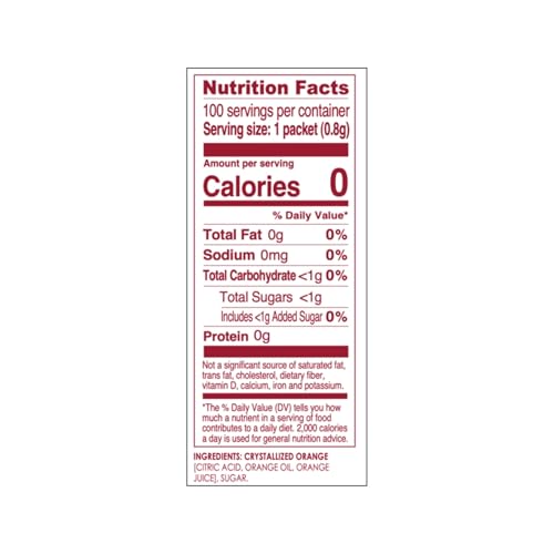 True Citrus TRUE ORANGE Water Enhancer, Bulk Dispenser, 100 Count (Pack of 1), 0 Calorie Drink Mix Packets For Water, Oran...