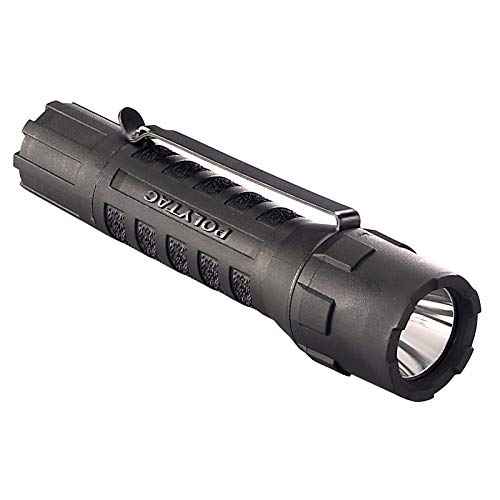 Streamlight 88850 PolyTac 600-Lumen 11500-Candela Tactical LED Flashlight with Non-Rechargeable Batteries, Clear Retail Packaging, Black