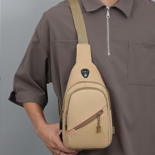 Adjustable Crossbody Bag Multifunctional Crossbody Bags Tactical Sling Bag for Men with USB Charging Port