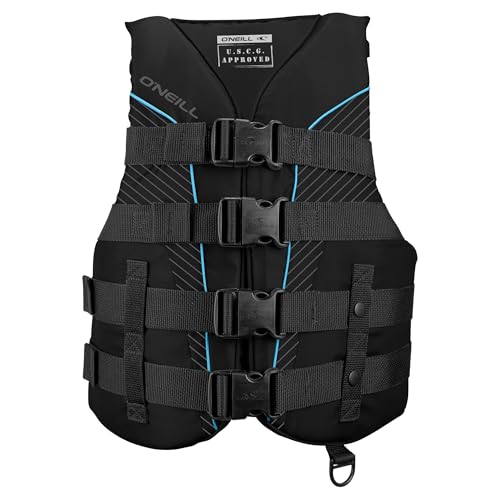 O'Neill Women's Superlite USCG Life Vest,Black/Black/Black:Turquoise,S