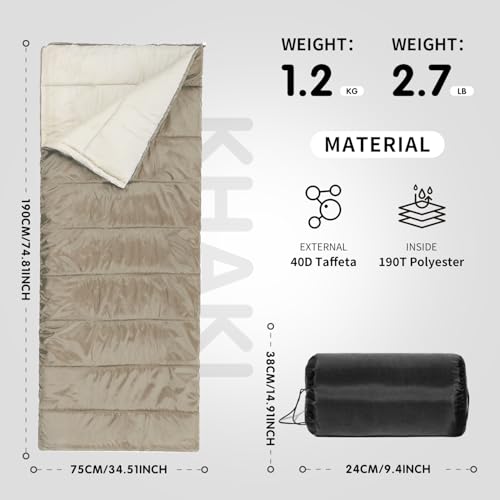 koldan Sleeping Bag for Adults – 4 Season Camping Sleeping Bag Lightweight for Backpacking & Hiking, Waterproof Shell, War...