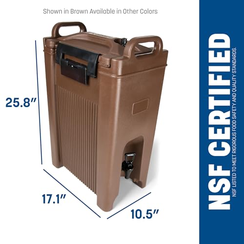 Carlisle FoodService Products 5-Gallon Insulated Beverage Dispenser, Cateraide, Food-Grade with Handles, Rugged PE Shell w...