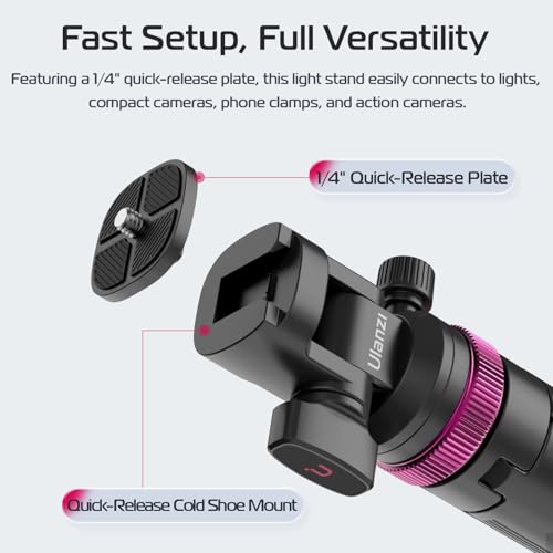 ULANZI MT-89 Extendable Tripod Aluminum, 82" Portable Adjustable Light Stand with 1/4" Screw Quick Release, Camera Phone T...