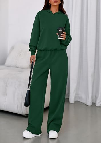 PRETTYGARDEN Womens Sweatsuits 2 Piece Set 2026 Casual Winter Long Sleeve Hoodie Loose Wide Leg Sweatpants Fall Tracksuit