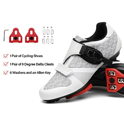 Unisex Cycling Shoes for Men Women Compatible with Peloton Bike Shoes with Delta Cleats for Road Biking Indoor Outdoor Pedal