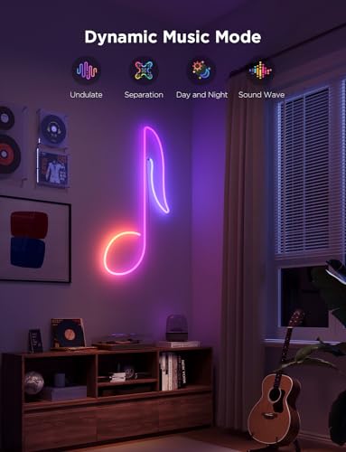 Govee RGBIC Neon Lights, LED Smart Neon Rope Light 2 Works with Matter, Alexa, Google Assistant, Custom DIY Neon Strip Lig...