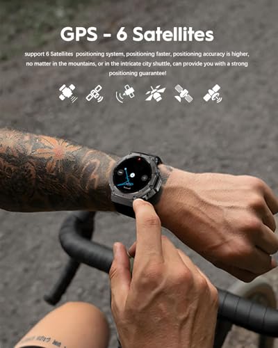 paazomu GPS Smartwatch – 50M Waterproof Outdoor Sports Watch with AMOLED Display, Heart Rate Monitor, 170+ Sports Modes, C...