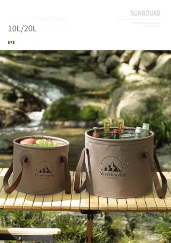 Outdoor Collapse Pro Foldable Water Bucket‌ – Your Ultimate Companion for Outdoor Adventures! (Army Green, 20L)