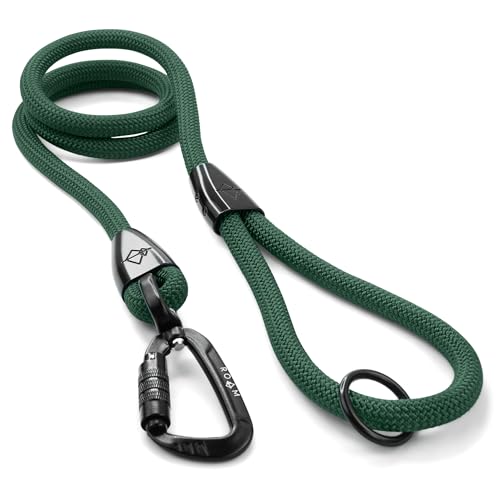 MADE TO ROAM Premium Explorer Leash - Climbing Rope Leash with Autolocking Aviation Aluminum Carabiner - Maine Marina, 6ft