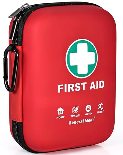 General Medi First Aid Kit - 170 Pieces Hard Case and Lightweight - Great for Travel, Home, Office, Vehicle, Camping, Work...