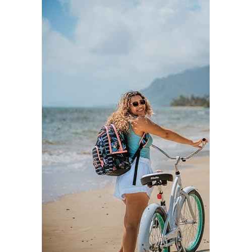 Roxy Women Shadow Swell Backpack | Travel | Everyday Carry | Work | Gym | 21L | Recycled Polyester, White Viva La Vida, One Size
