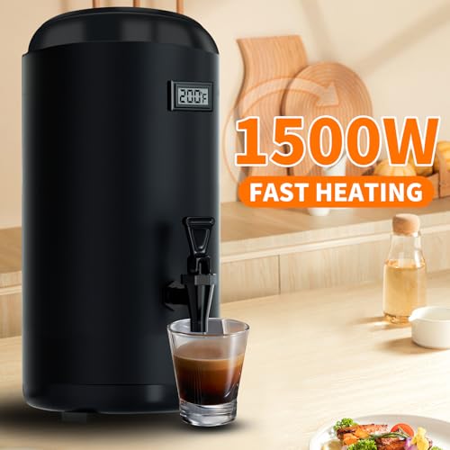 Hijolla Insulated Beverage Dispenser with Heating Drink Dispenser, Electric Heating Beverage Dispenser-75 Cup Hot&Cold wat...