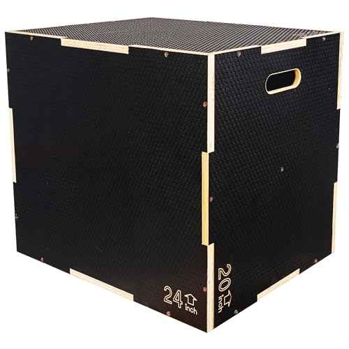 Fitvids 3-in-1 Non-Slip Wooden Plyo box, Plyometric Jump Box for Home Gym, Step Up Box for Workout Training, Lunges, Squats, Dips, 550lbs Weight Capacity, Multiple Sizes