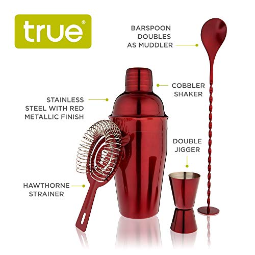 True Bar Drink Mixer Set, 19oz 4-piece Cocktail Shaker Set Bartender Kit, Cocktail Mixer Set, Cocktail Shaker Kit, Barware...