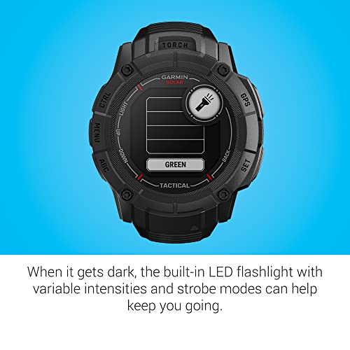 Garmin Instinct 2X Solar - Tactical Edition, Rugged GPS Smartwatch, Built-in Flashlight, Ballistics Calculator, Solar Char...