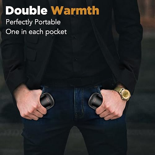 2 Pack Hand Warmers Rechargeable, Portable Electric Hand Warmers Reusable, USB 2 in 1 Handwarmers, Outdoor/Indoor/Warm Gif...