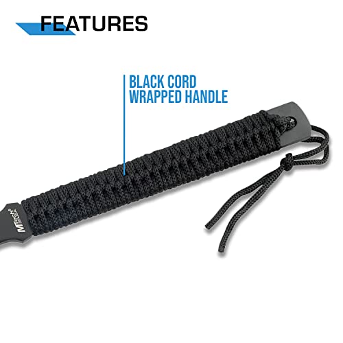 MTech USA MT-AXE8 Camping Axe, Black Stainless Steel, Cord Wrapped Handle, 15-Inch Overall