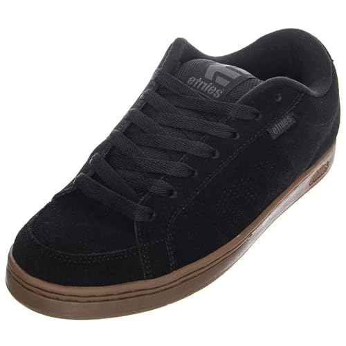 Etnies Kingpin Men's Skateboarding Shoe Classic Puffy Sustainable, Comfortable & Durable Footwear with Die-Cut EVA Insole - Black/Dark Grey/Gum - 6.5