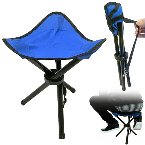 Travel Folding Camping Stool, Use Height 14.6" and Maximum Weight 300 lbs Outdoor Portable Tripod Seat Fishing Chair Seat ...