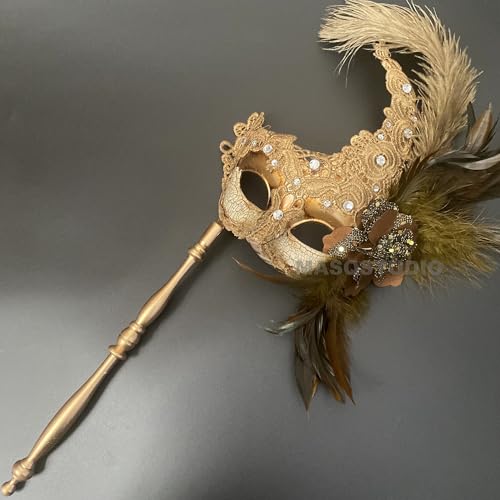 MasqStudio Brocade Lace Masquerade Ball Mask Burlesque Mardi Gras Birthday Prom Wedding Party