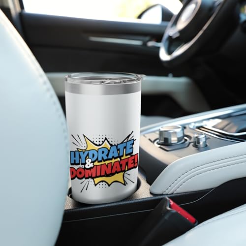 Hydrate & Dominate Rugged Ready for Athletes & Adventurers Stainless Steel Insulated Tumbler