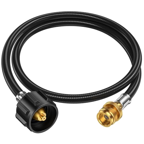 Alloxity 4 Feet Propane Hose Adapter 1lb to 20lb，Propane Adapter 20lb to 1lb Converter, Propane Tank Adapter Hose 20 lb to...