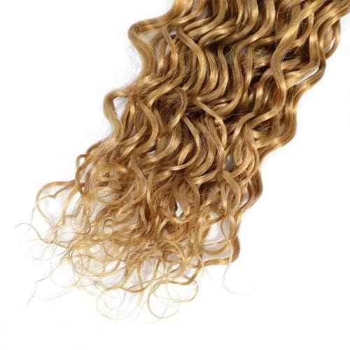 24 26 28 Inch Color 27 Bundles Human Hair Blonde Deep Wave Bundles Brazilian Virgin Remy Hair Extensions Double Weft Honey Blonde Human Hair Weave