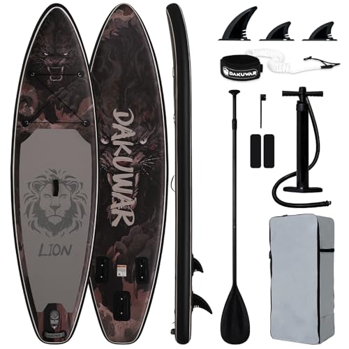 DAKUWAR Paddle Board 10'6''/10' Inflatable Stand Up Paddle Boards with SUP Accessories Ultra-Light Paddleboard Non-Slip Co...