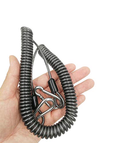Fishing Rod Lanyard for Trolling: 10ft-150LB Saltwater Rod Reel Safety Tether - Retractable Fishing Tool Coil Lanyard for ...