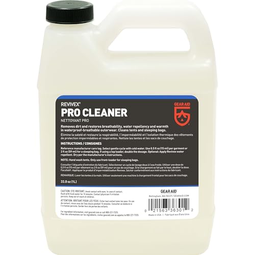 GEAR AID Revivex Pro Cleaner Wash for Synthetic Technical Fabrics, GORE-TEX Jackets, Tents, Sleeping Bags, Ski Pants, Glov...