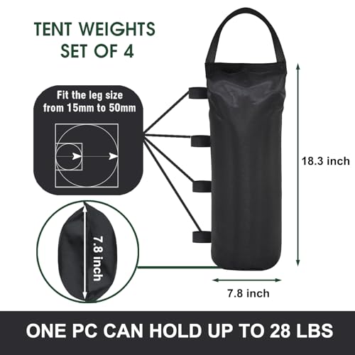 Eurmax USA Weight Capacity 112 LBS Extra Large Pop up Gazebos Weights Sand Bags for Pop up Canopy Tent Pergola Outdoor Ins...