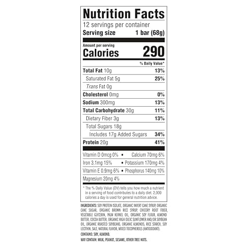 CLIF BUILDERS Protein Bars - Vanilla Almond Flavor - 20g Plant Based Protein - Gluten Free - Non-GMO - Low Glycemic - No A...