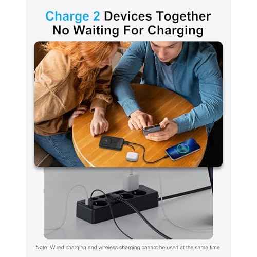 AsperX Magnetic Power Bank, 10,000mAh Magnetic Battery Pack Built-in USB-C PD 22.5W Fast Charging, LCD Display, Wireless Portable Charger Compatible for iPhone 17/16/15/14/13/12 Series, Black