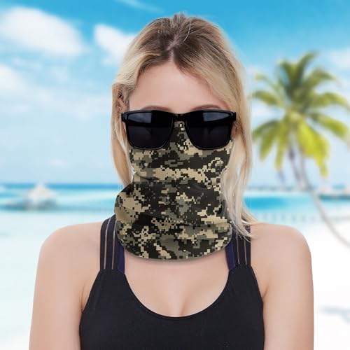 Camo Neck Gaiter Windproof Sun Protection Camouflage Face Cover for Outdoor Sports and Tactical Activities