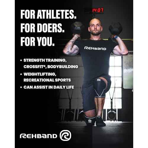 Rehband 7051 Classic 7mm V-Knee-Sleeve for Weightlifting, Competition Grade Powerlifting Knee Sleeve, Compression Sleeve for Crossfit, Squats, Gym, Colour:Carbon/Black - 1 Pair, Size:Medium