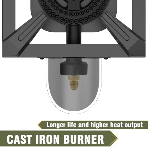 BESTFIRE Propane Burner,100,000 BTUs High Pressure Single Propane Stove with 4.1ft Adjustable Hose with Regulator,Gas Stov...