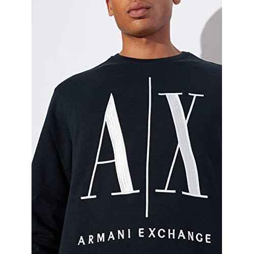 Armani Exchange mens Icon Project Embroidered Pullover Sweatshirt
