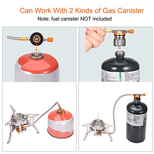 Portable Backpacking Stove with Piezo Ignition Windproof Camping Gas Stove Camp Stove Foldable Burner with Propane Caniste...