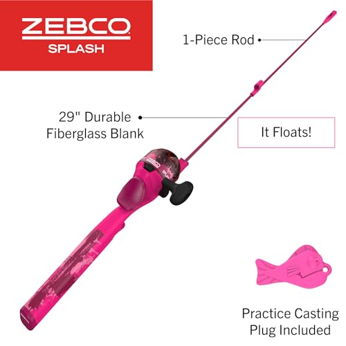 Zebco Youth 29-Inch Floating Spincast Reel and Fishing Rod Combo, Size 20 Reel, Pre-Spooled with 6-Pound Cajun Line
