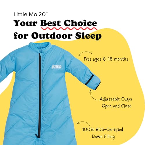 Little Mo 20 Down Baby Sleeping Bag (6-24 Months) The Warmest, Safest Ultralight Down Camping Sleeping Bag for Babies and ...