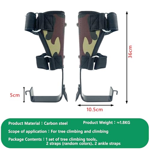 kilogorge Tree Climbing Gear with Canvas Adhesive Style, Tree Climbing Spikes, Tree Climbing Kit with 2 Claws and Wide Ped...