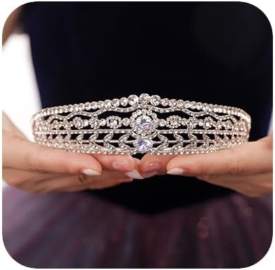 JWICOS Crystal Rhinestone Queen Bride Tiara Crown for Women Brides Headdress Vintage Bridal Birthday Prom Wedding Tiaras a...