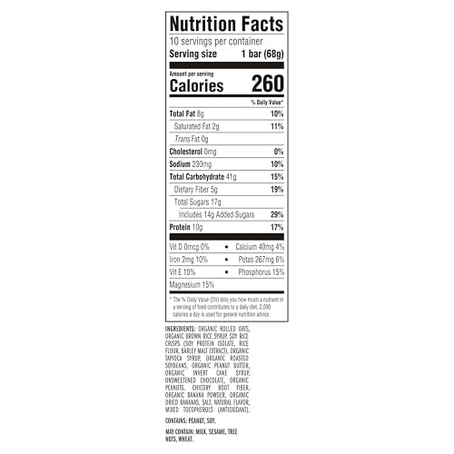 CLIF BAR - Energy Protein Bars - Peanut Butter Banana with Dark Chocolate - Made with Organic Oats - Energy Bars - Non-GMO...
