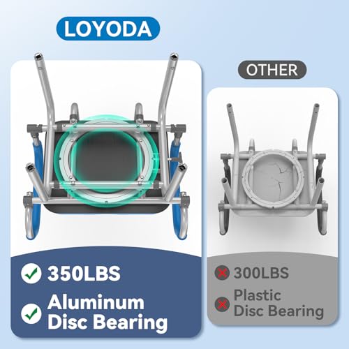 Loyoda FSA/HSA Eligible Swivel Shower Chair with Arms and Back, Padded Shower Bench with Pivoting Arms, Height Adjustable ...