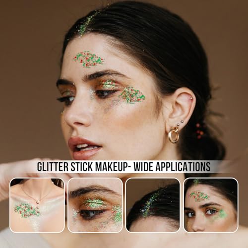 Brzeaf Body and Face Glitter, Body Glitter Stick, Shimmery& Long Lasting, Hair Eyeshadow Face Body Glitter, Singer Concert...