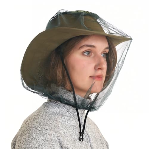 Premium Mosquito Head Net with Drawstring - Extra Fine Mesh & Breathable Design for Camping, Hiking, Fishing | Adjustable ...