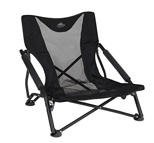 Cascade Mountain Tech Camping Chairs 2-Pack - High Back Chair with Headrest and Low Profile Folding Chair